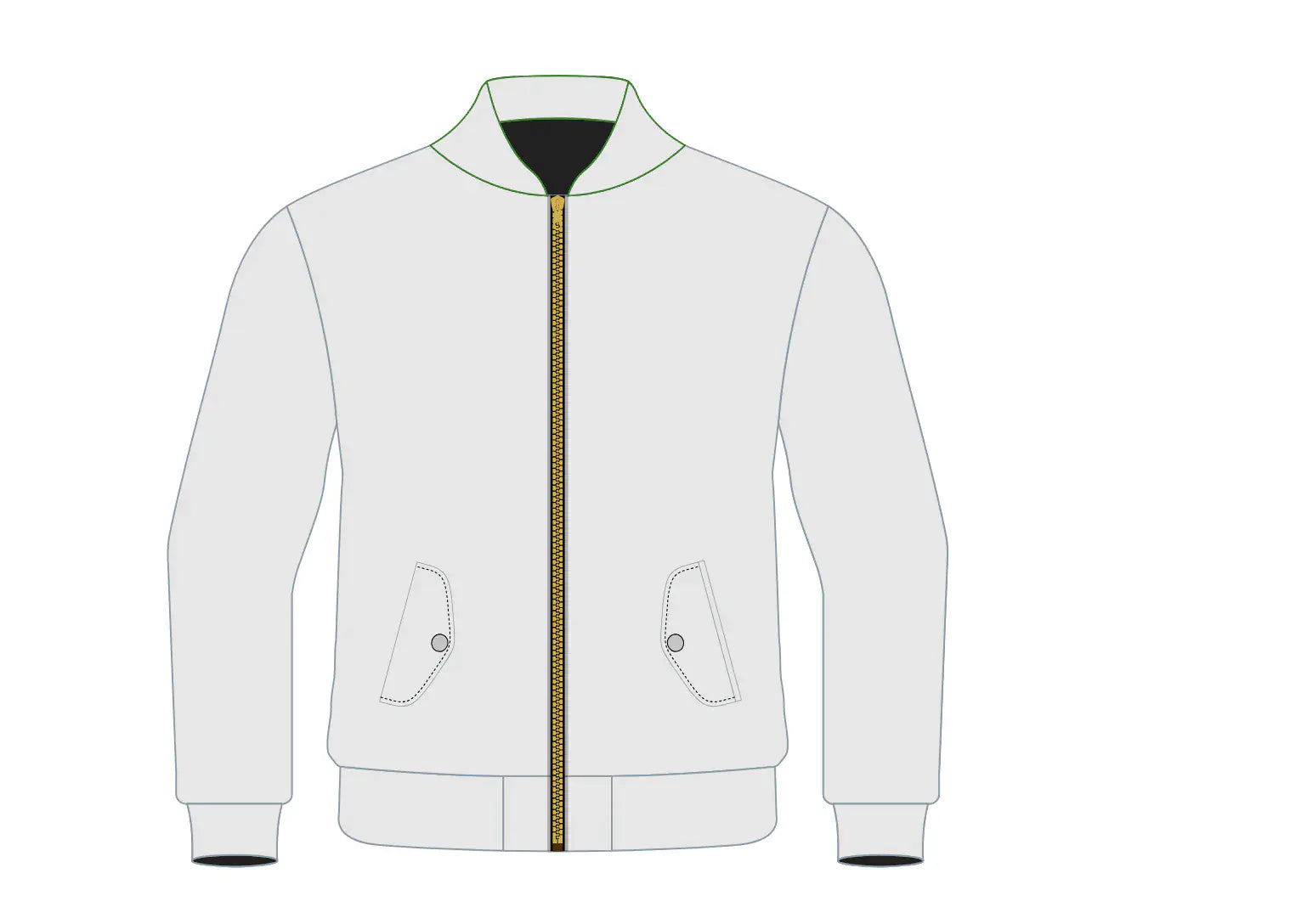 Front view of an Orlaven bomber jacket