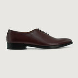 Maroon Full-Grain leather Goods - Back View Showing Tailored Shoulder Fit & Clean Hemline