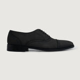 Black Full-Grain leather Shoes - Goodyear Welt Construction & Front Toe Box Detail