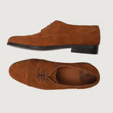 Attorney Derby Brown Suede Leather Shoes For Men - Reinforced Heel Counter & Precision Double-Row Stitching Detail