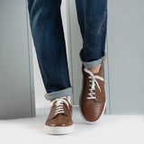 Orlaven Carter Runn Brown Leather Sneakers footwear image 9