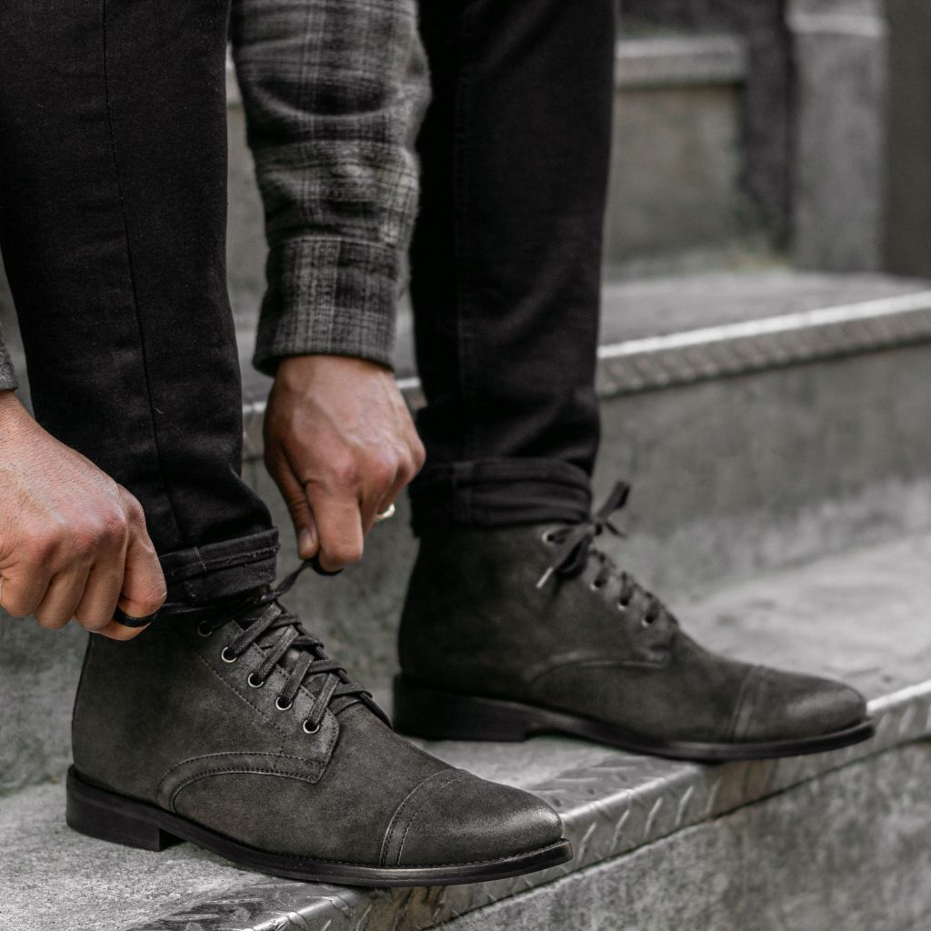 Styled On-Foot Perspective Demonstrating Ankle Fit & Silhouette on Model