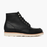 Black Full-Grain leather Boots - Goodyear Welt Construction & Front Toe Box Detail