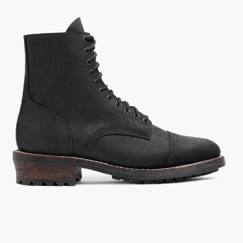 Logger Black Matte Leather Boots