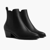 Black Full-Grain leather Boots - Goodyear Welt Construction & Front Toe Box Detail