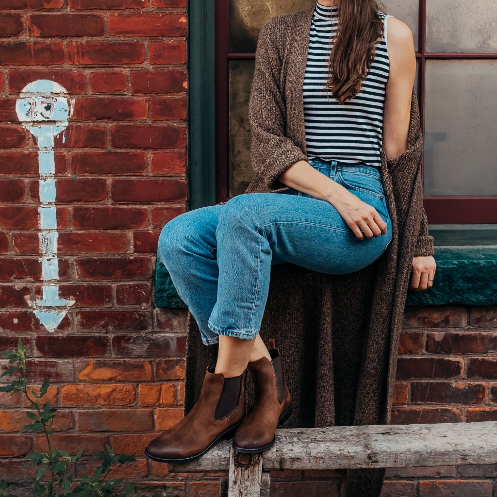 Styled On-Foot Perspective Demonstrating Ankle Fit & Silhouette on Model