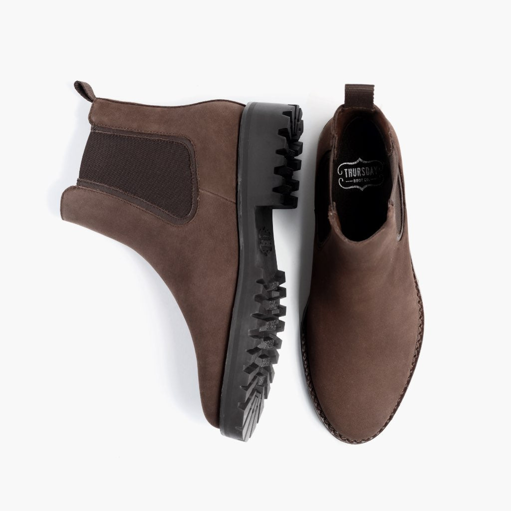 Legend Truffle Leather Boots - Reinforced Heel Counter & Precision Double-Row Stitching Detail