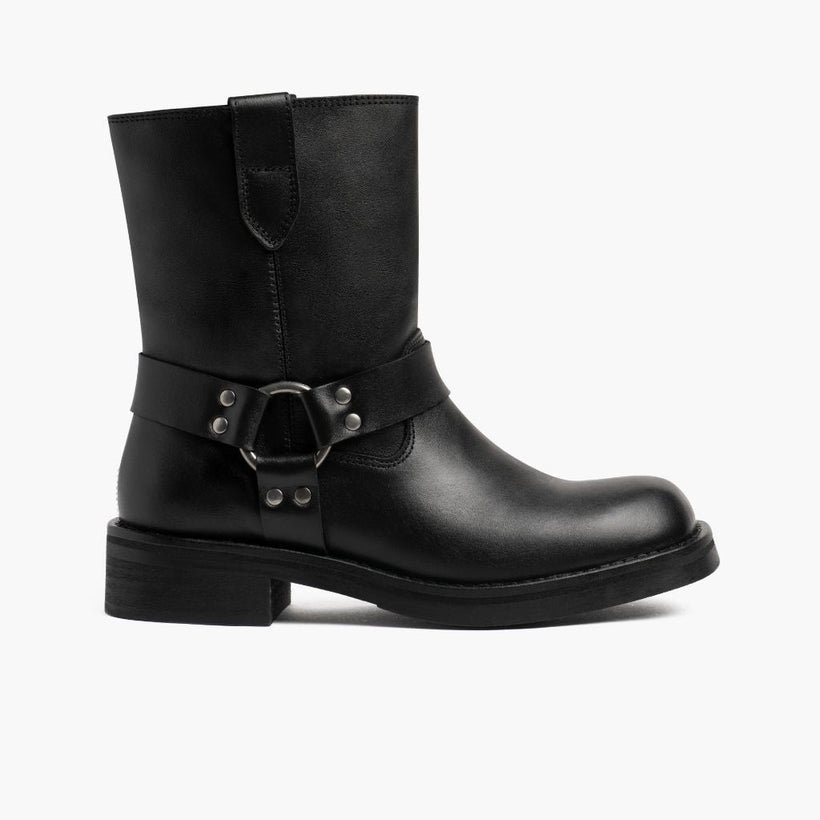 Outlaw Black Leather Boots