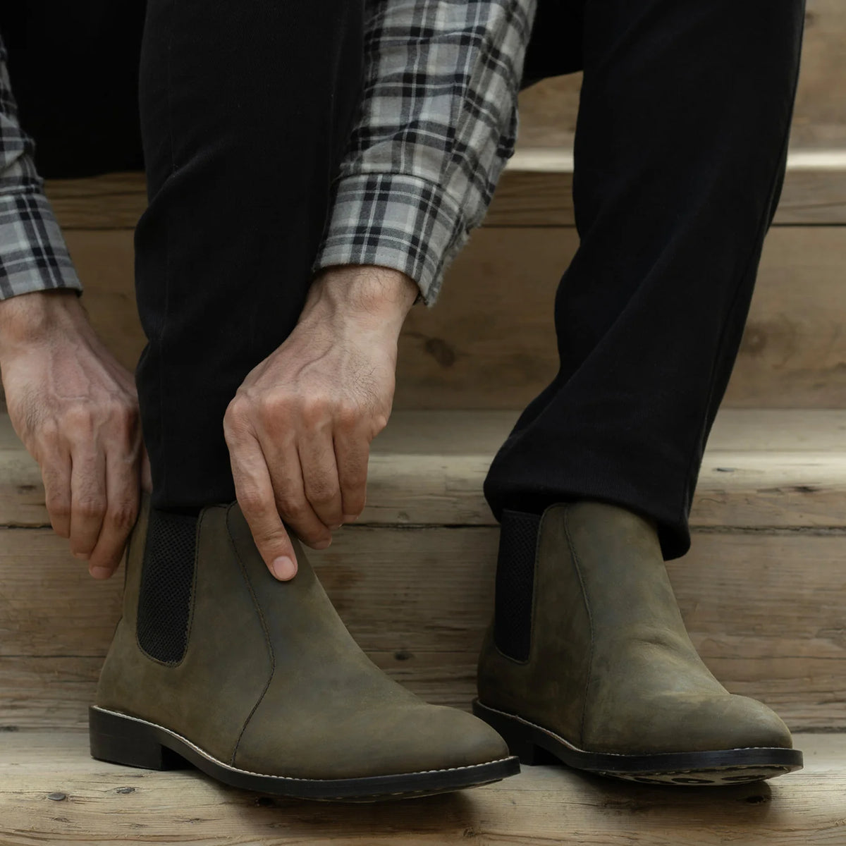 Orlaven Clarkson Chelsea Olive Pullup Leather Boots - StudGuard footwear image 10