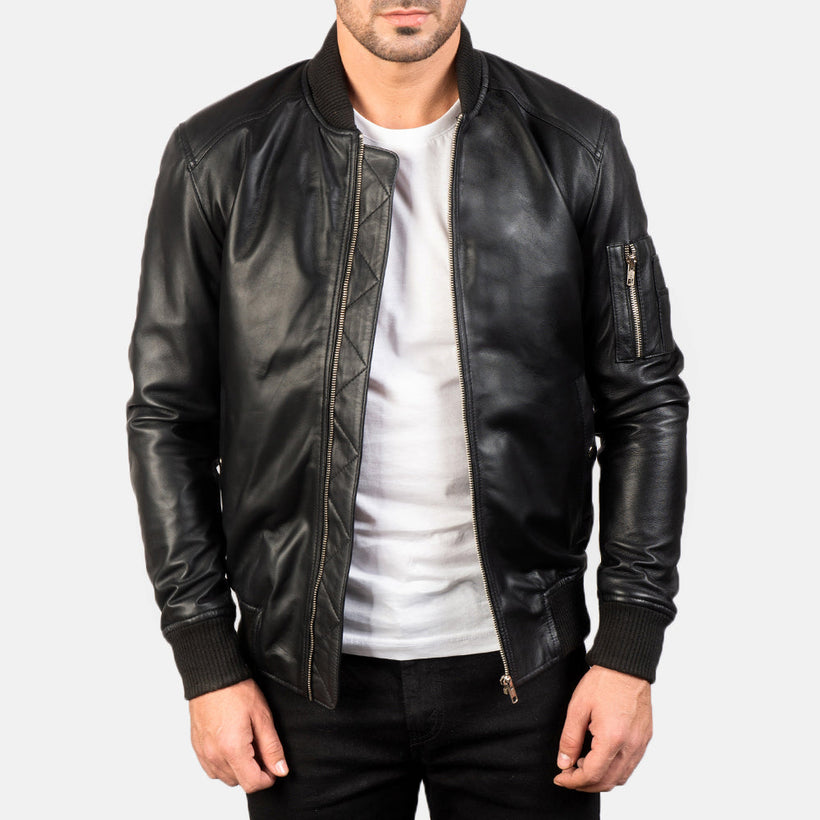 Bomia MA-1 Leather Bomber Jacket