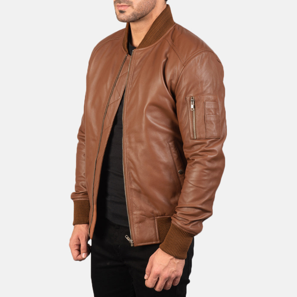 
Bomia MA-1 Leather Bomber Jacket – alternate product view 2