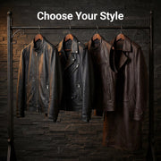
Design Your Custom Leather Jacket | Free Shipping & Alteration - Lateral Side Profile View Showing Sleeve Cut & Athletic Taper Fit