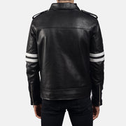 
Close-Up Detail of Shirt & Zipper Hardware on Dragonhide Black Leather Jacket