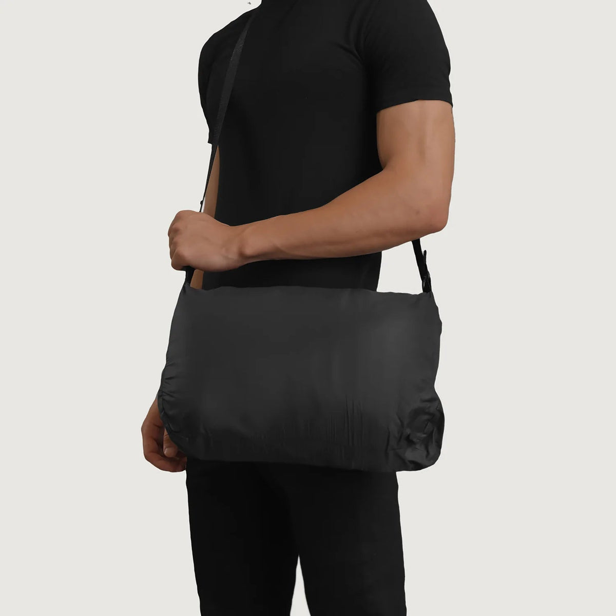 
Black Full-Grain Leather Hooded Jacket - Back View Showing Tailored Shoulder Fit & Clean Hemline