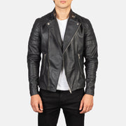 
Men's Faisor Mocha Suede Biker Jacket in Mocha Brown Goatskin Suede - Front Profile View & Tailored Silhouette | Buy Online
