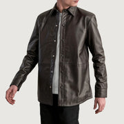 
Tailored Rib Cuffs & Hem Craftsmanship Construction Detail on Haven Black Leather Shirt