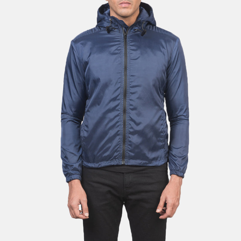 Jimmy Blue Hooded Windbreaker Jacket