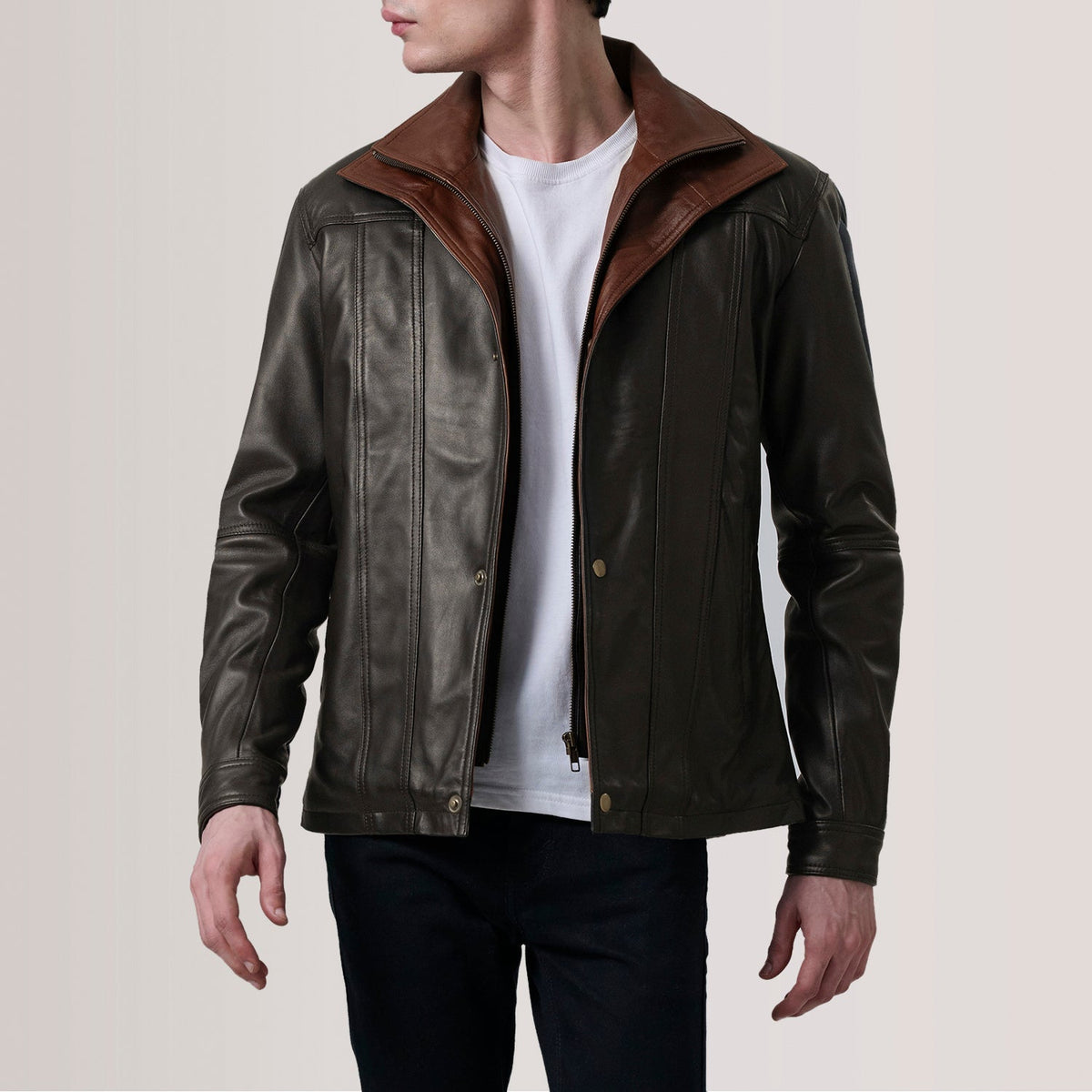 
Tailored Rib Cuffs & Hem Craftsmanship Construction Detail on Klen Brown Classic Jacket For Men