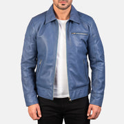 
Men's Lavendard Brown Leather Biker Jacket in Brown Cowhide Leather - Front Profile View & Tailored Silhouette | Buy Online