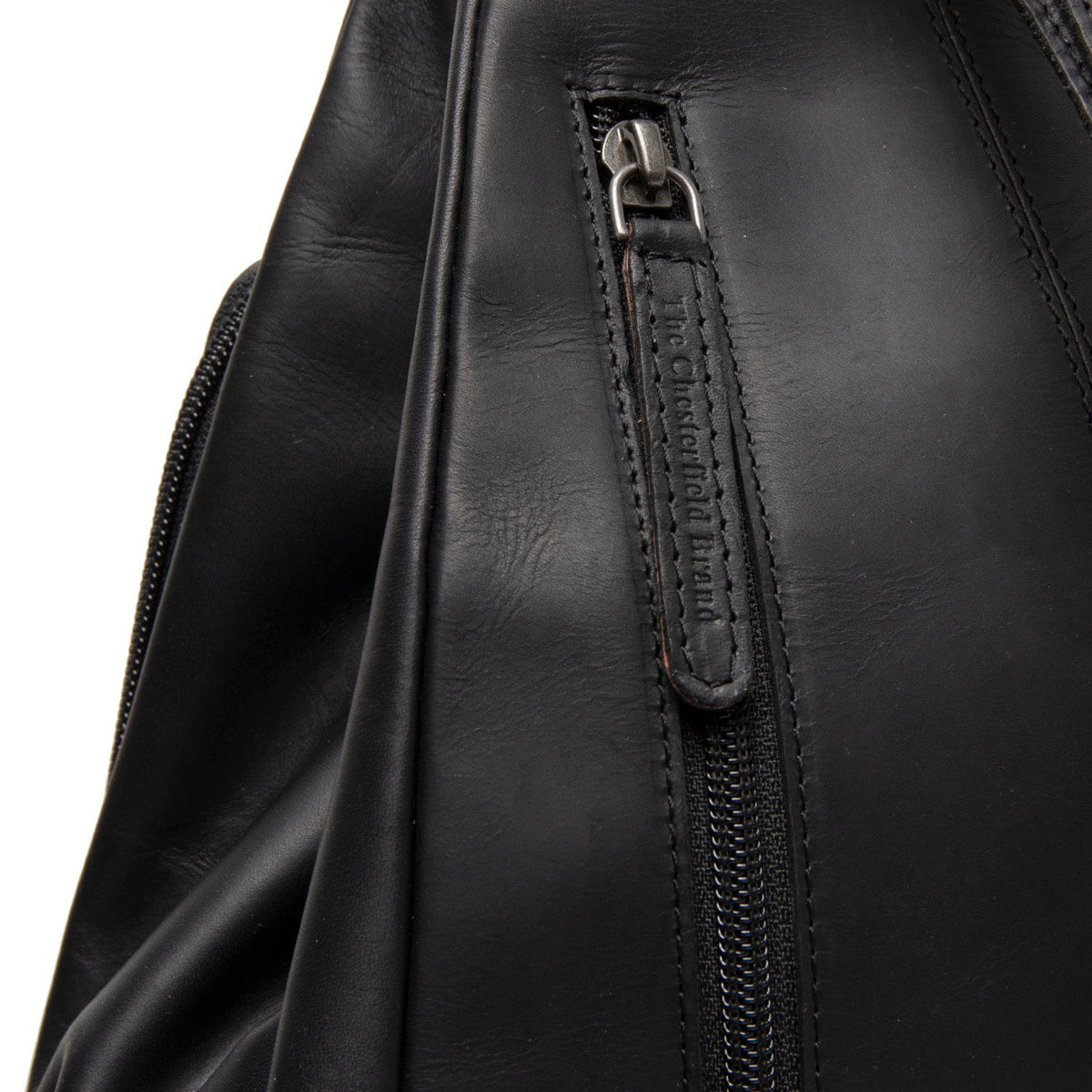 
Classic 100% Full-Grain leather Backpack - Rear Perspective Showing Reinforced Leather Straps & Stitching