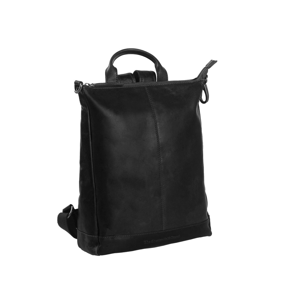 
Saar Full-Grain Leather Backpack - Structured Side Profile Showing Gusset Depth & Expansion Capacity
