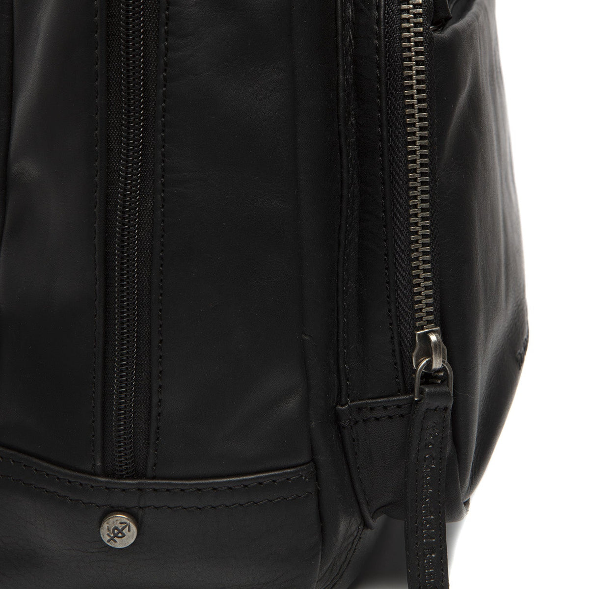 
Santana Full-Grain Leather Backpack - Structured Side Profile Showing Gusset Depth & Expansion Capacity
