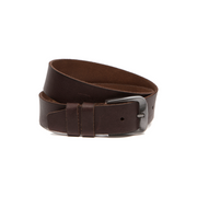 
Solid Antique Brass Hardware & Heavy-Duty Dual Zipper Detail on Copper Full-Grain Leather Belt