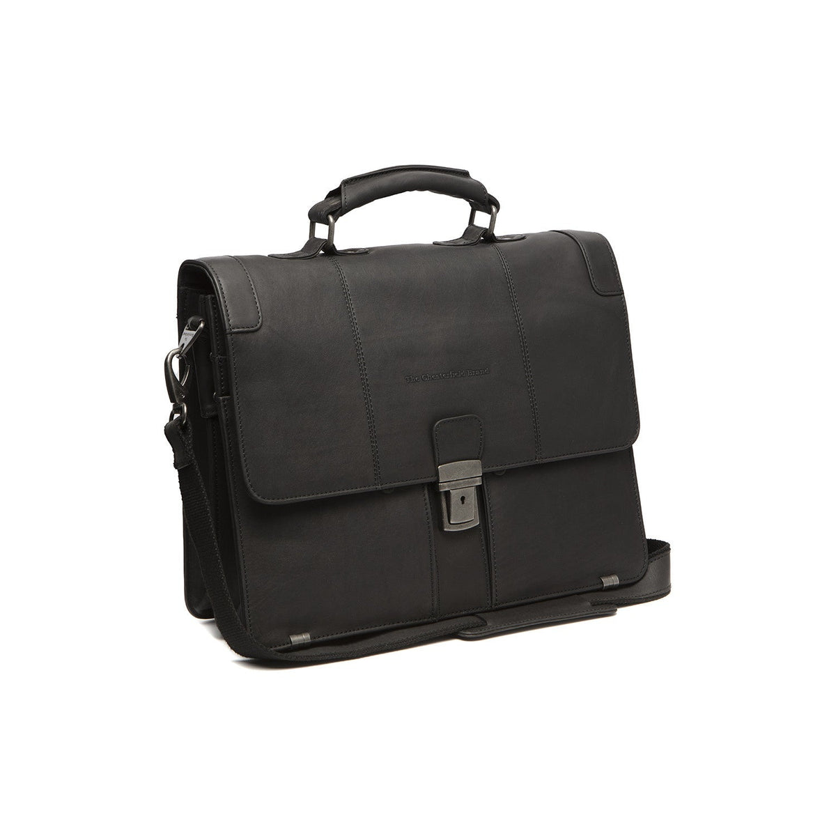 
Stuttgart Full-Grain Leather Briefcase in Classic 100% Full-Grain Leather - Full Exterior Front Profile View | Buy Online
