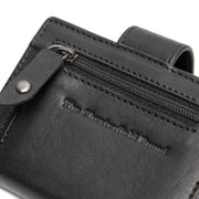
Solid Antique Brass Hardware & Heavy-Duty Dual Zipper Detail on Barrea Full-Grain Leather Card Holder