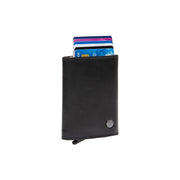
Gabriela Full-Grain Leather Card Holder in Classic 100% Full-Grain Leather - Full Exterior Front Profile View | Buy Online