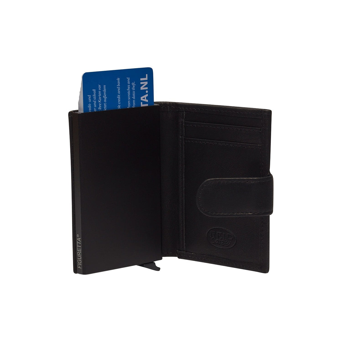 
Solid Antique Brass Hardware & Heavy-Duty Dual Zipper Detail on Hannover Full-Grain Leather Card Holder
