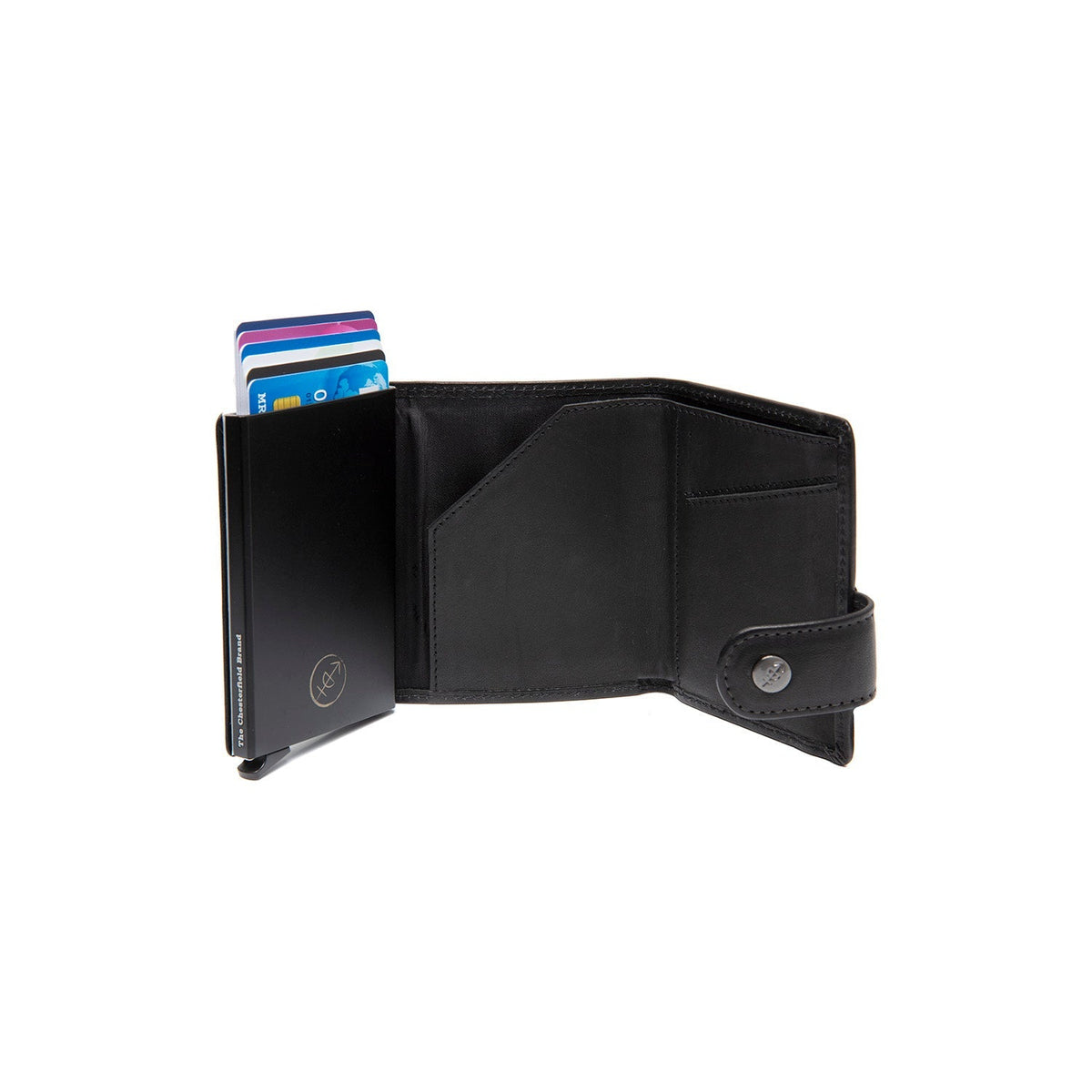 
Larino Full-Grain Leather Card Holder - Structured Side Profile Showing Gusset Depth & Expansion Capacity