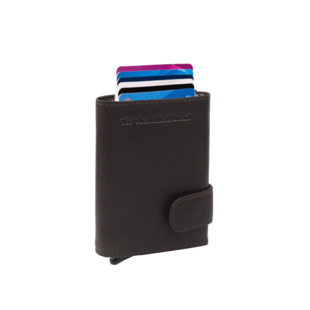 
Brown Leather Card Holder Leicester, front view