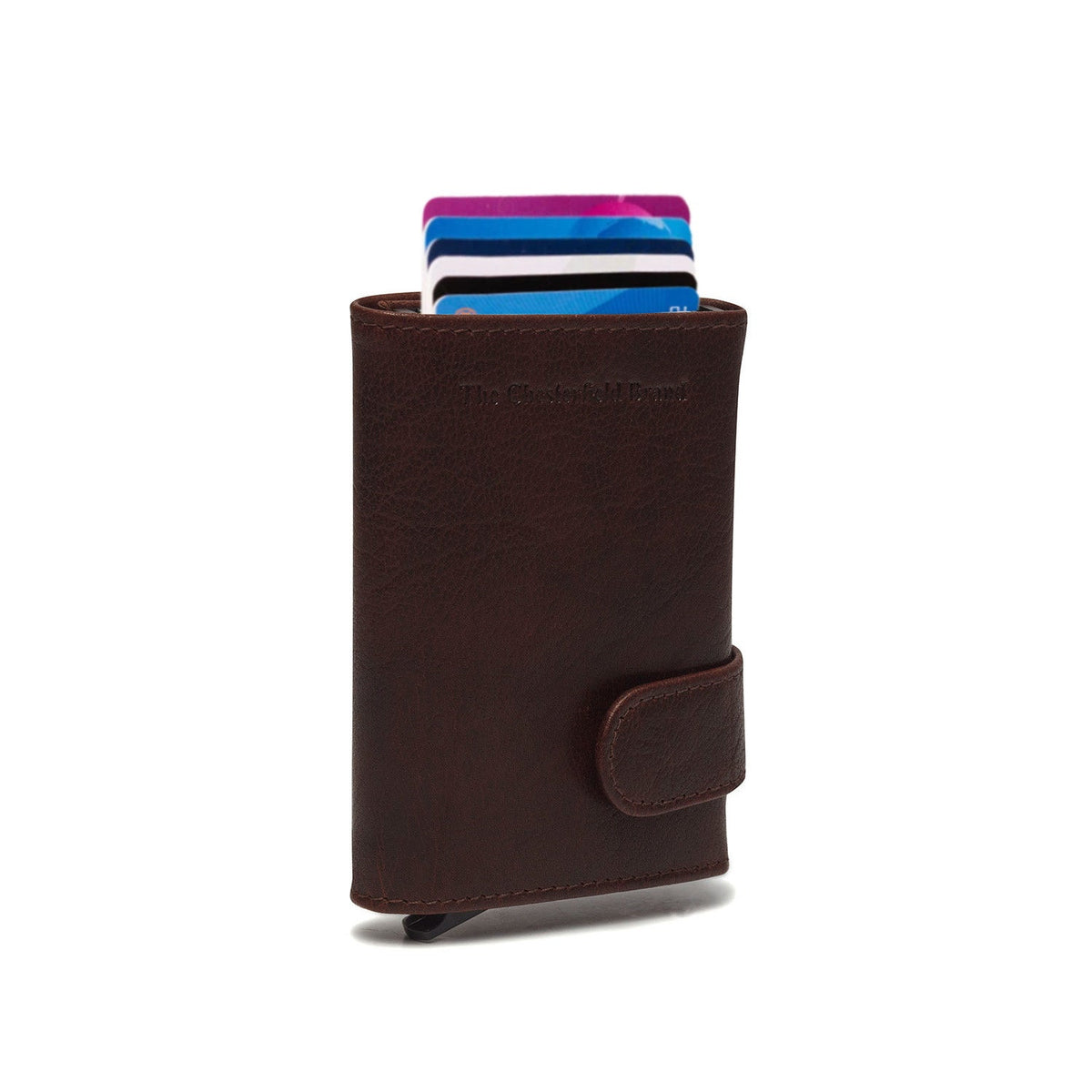 
Brown Leather Card Holder Mannheim, front view