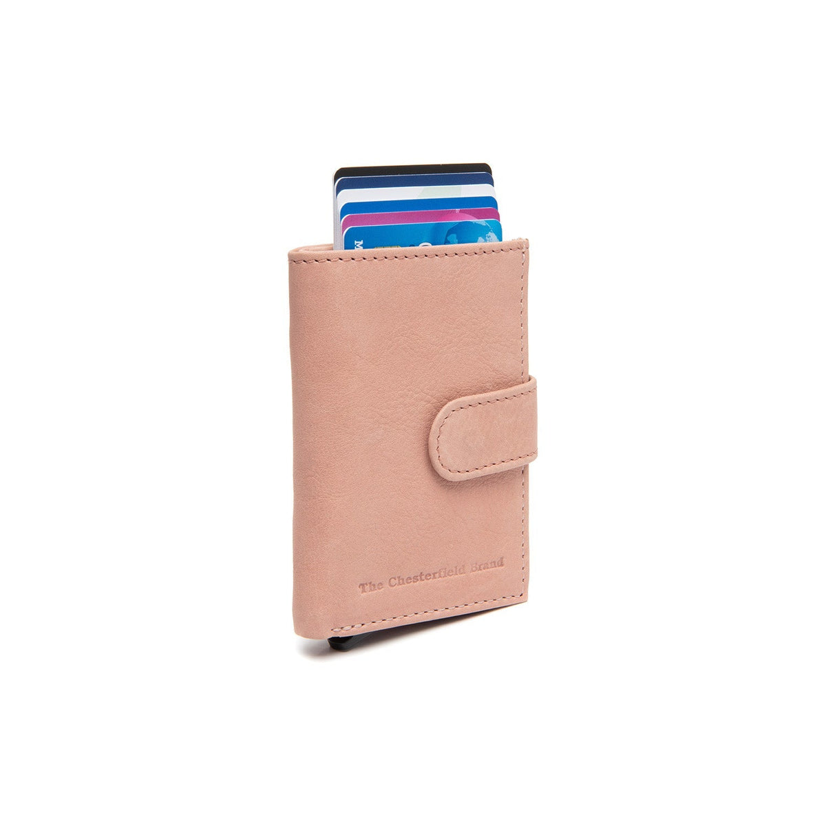 
Vintage Rose Leather Card Holder Torola, front view