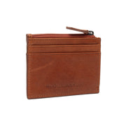 
Cognac Leather Card Wallet, front view