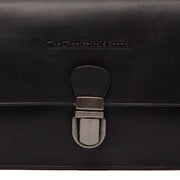 
Lucca Full-Grain Leather Crossbody Bag - Structured Side Profile Showing Gusset Depth & Expansion Capacity