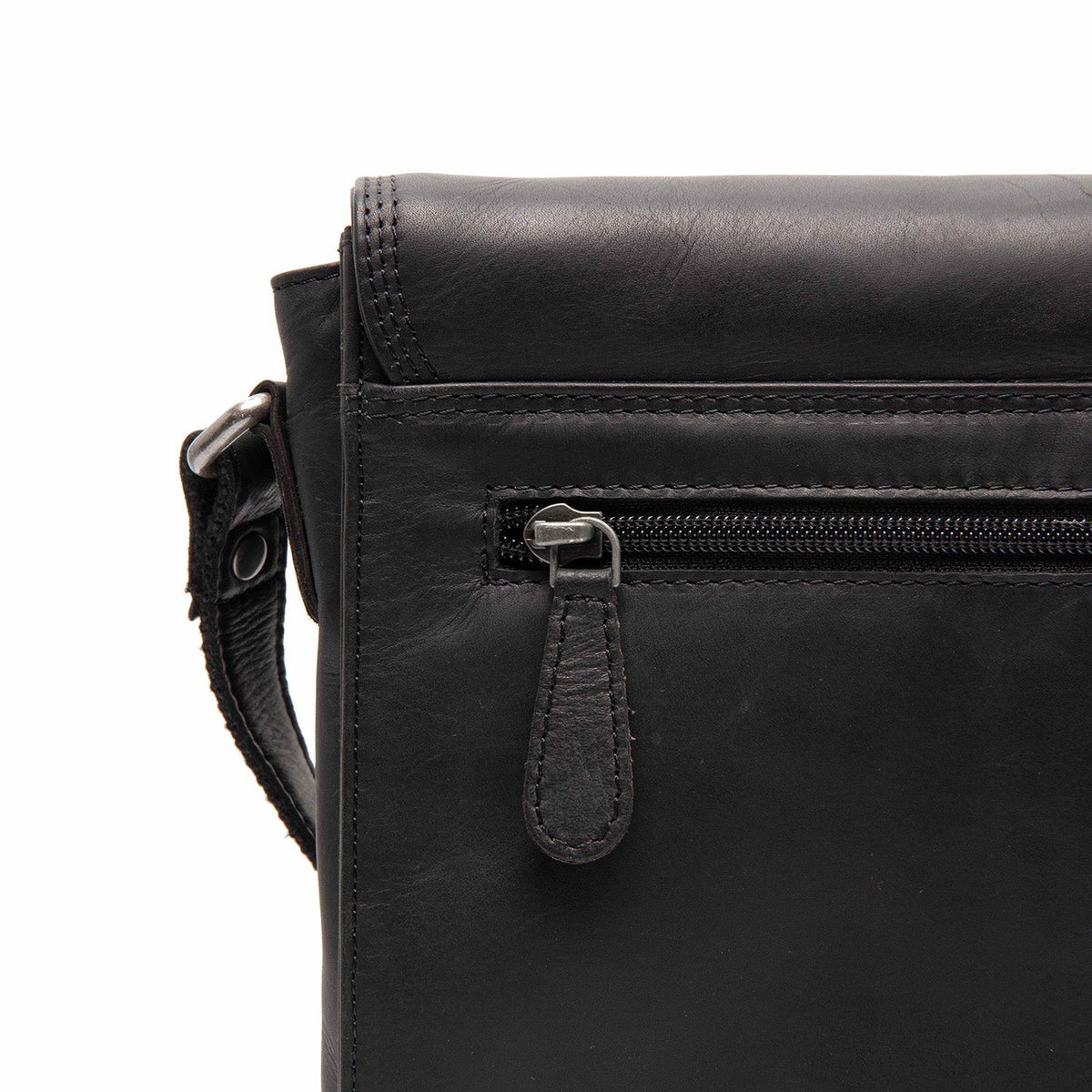 
Lunor Full-Grain Leather Crossbody Bag - Structured Side Profile Showing Gusset Depth & Expansion Capacity
