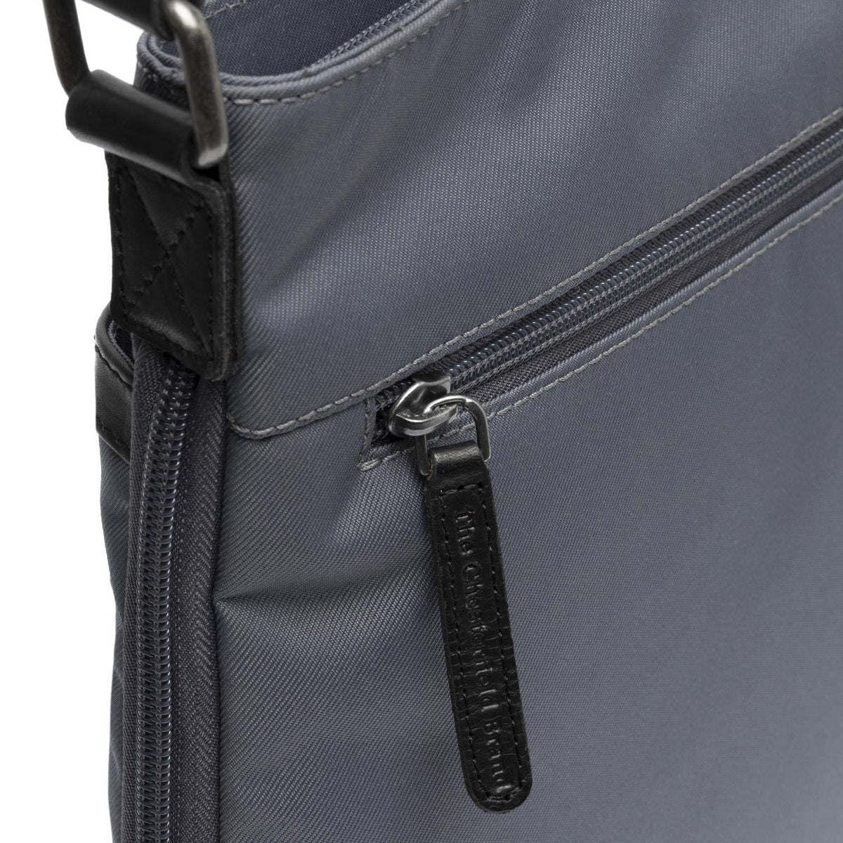
Light Grey Leather Crossbody Bag Malmo, detail view 3