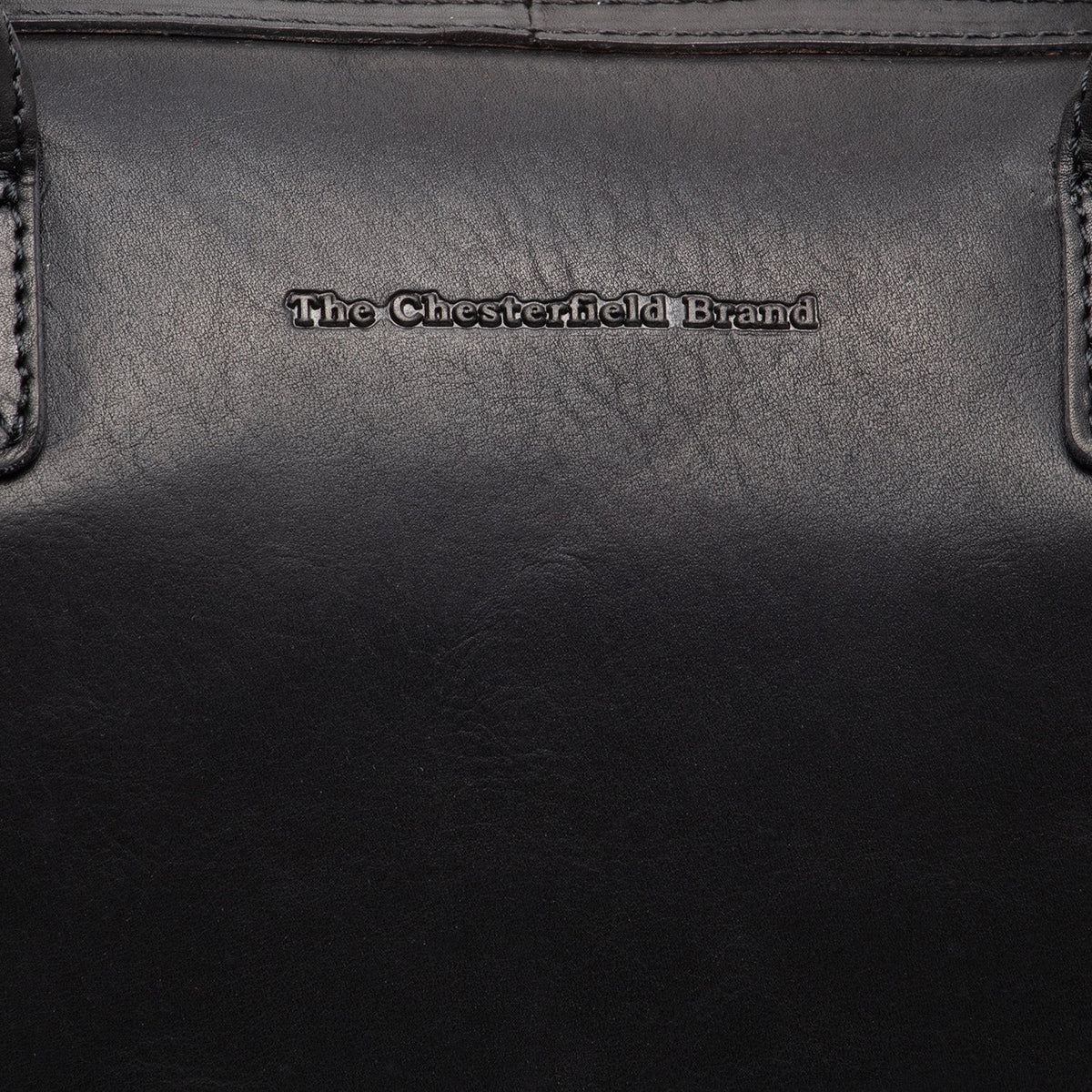 
Close-Up Detail of Classic Collar & Heavy-Duty Zipper Hardware on Langton Full-Grain Leather Handbag