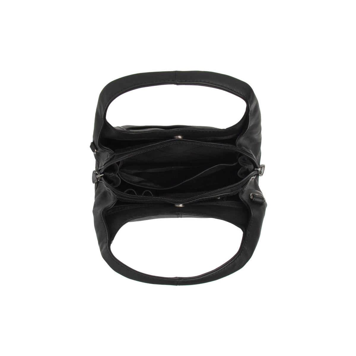 
Close-Up Detail of Classic Collar & Heavy-Duty Zipper Hardware on Lunera Full-Grain Leather Handbag