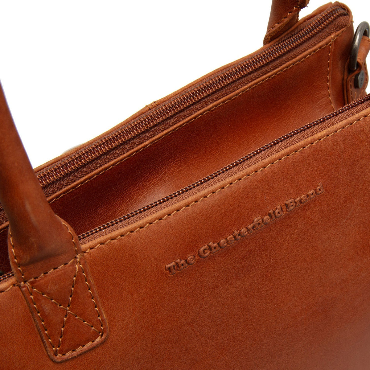 
Cognac Leather Handbag Solvin, detail view 1