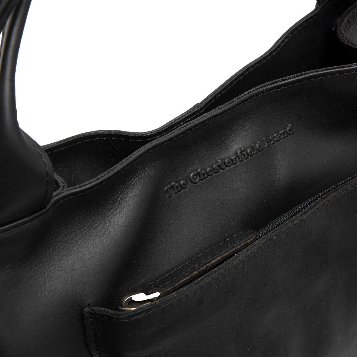 
Tenara Full-Grain Leather Handbag - Lateral Side Profile View Showing Sleeve Cut & Athletic Taper Fit