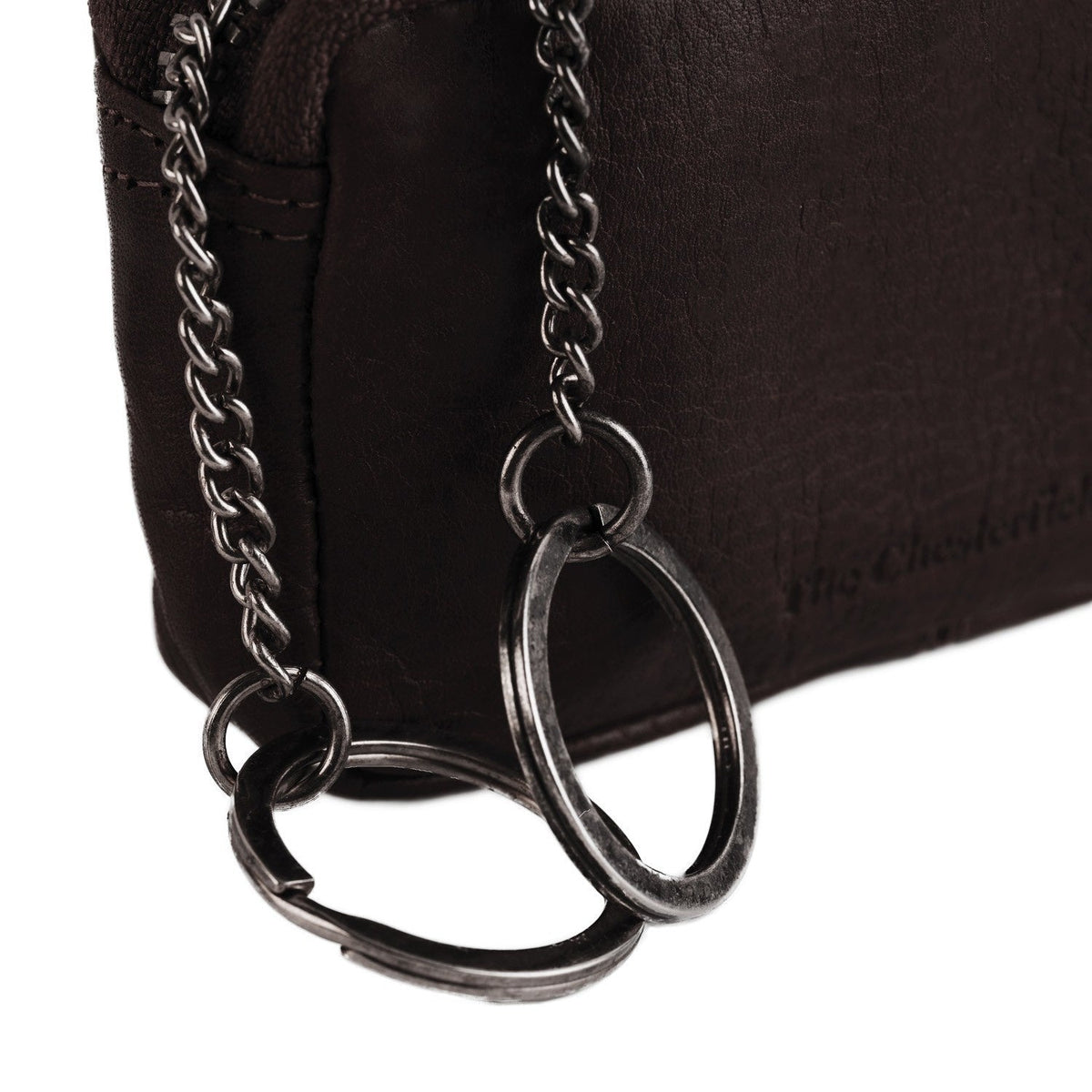 
Styled Fit Perspective of Corey Full-Grain Leather Key Case on Model - Natural Daylight Drape