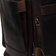 
Brown Leather Laptop Backpack Calden, detail view 4