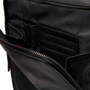 
Solid Antique Brass Hardware & Heavy-Duty Dual Zipper Detail on Jasper Full-Grain Leather Laptop Backpack