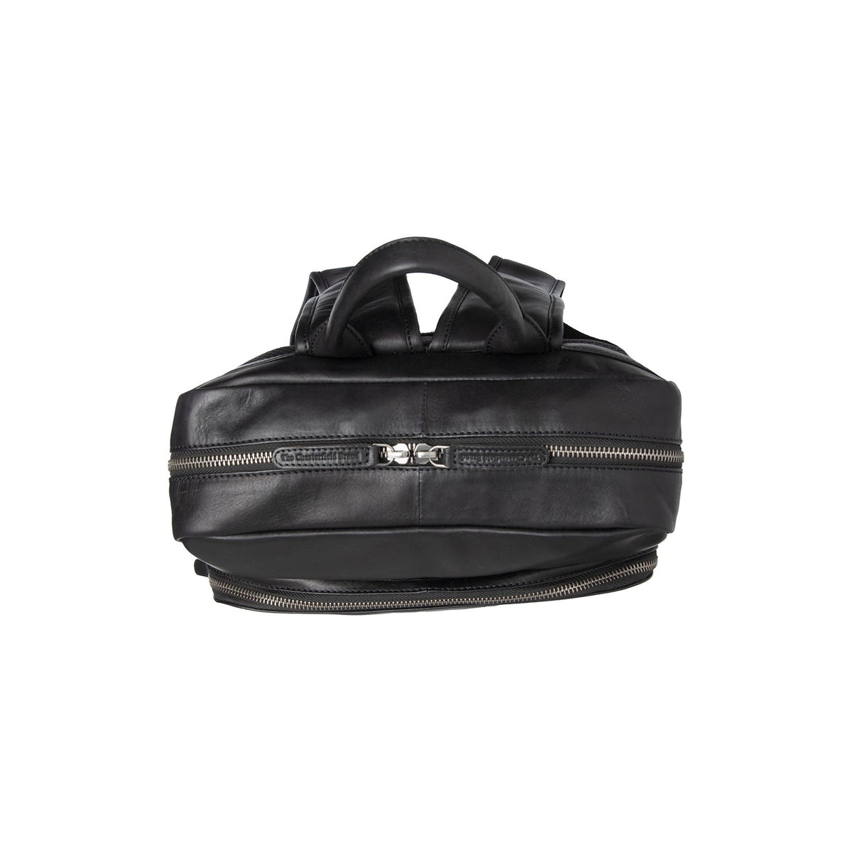 
Classic 100% Full-Grain leather Backpack - Rear Perspective Showing Reinforced Leather Straps & Stitching