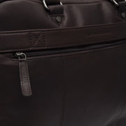 
Brown Leather Laptop Bag Boston, detail view 3