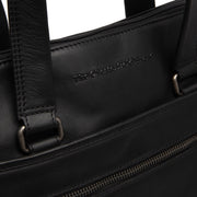 
Elvas Full-Grain Leather Laptop Bag - Structured Side Profile Showing Gusset Depth & Expansion Capacity