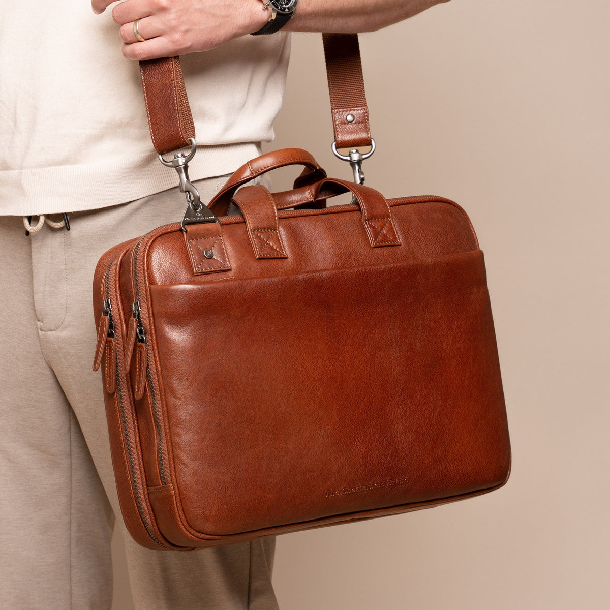 
Iseo Full-Grain Leather Laptop Bag – alternate product view 2